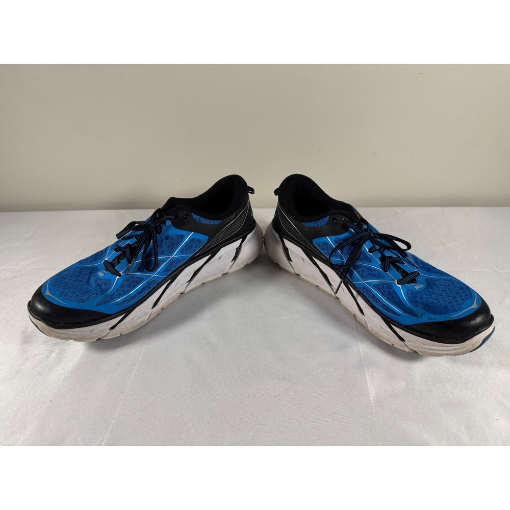 Hoka One One Clifton 2 Mens Running Shoes Blue Black Size 13 Athletic Sneakers